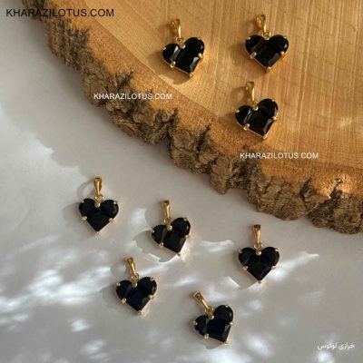 آویز قلب سواروسکی مشکی