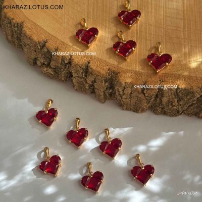 آویز قلب سواروسکی قرمز
