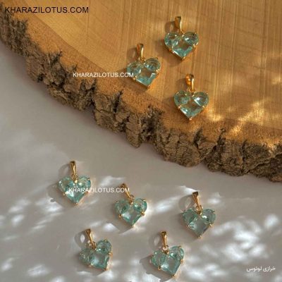 آویز قلب سواروسکی آبی