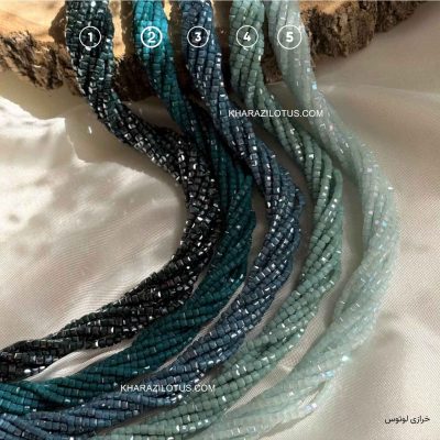 کریستال چک تراش مربعی سایز ۲ طیف آبی