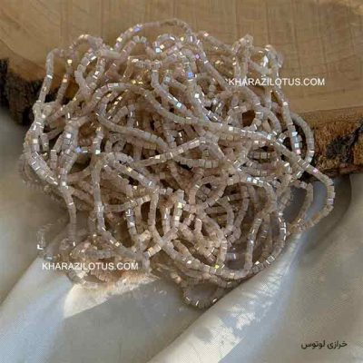 کریستال چک سایز ۲ مربعی - کرم ر‌وشن