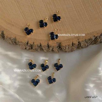 آویز قلب سواروسکی - سرمه‌ای