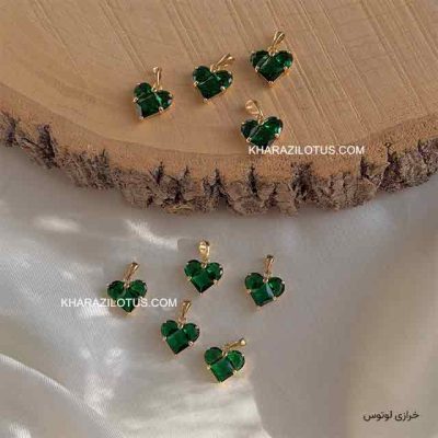 آویز قلب سواروسکی سبز