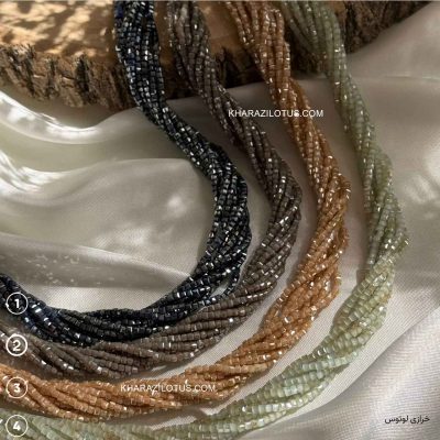 کریستال چک تراش مربعی سایز ۲ طیف طلایی