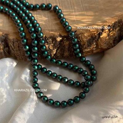 مروارید شل اصلی سبز مات - سایز 6