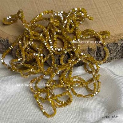 کریستال چک سایز ۲ مربعی - خردلی